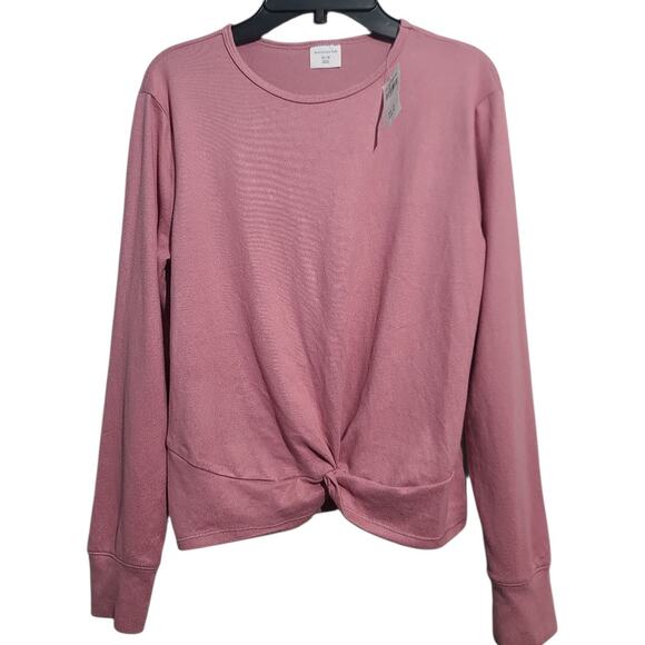 Abercrombie Kids Pink Girls Cross Knot Front Long Sleeve Tee NWT Size 13/14 - Picture 1 of 4